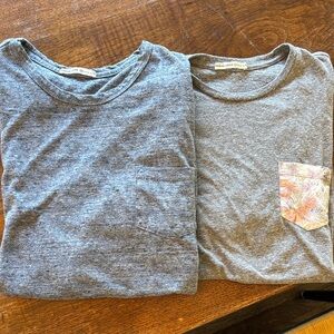 Marine Layer Heather Gray and blue Pocket Tees